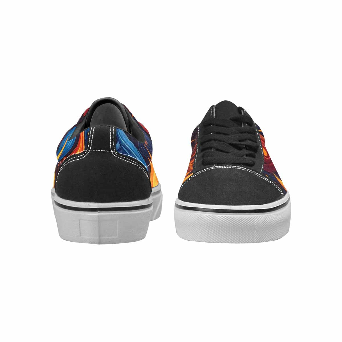 MEN'S Fire Flame Canvas Lace-Up Neon Fantasy Sneakers