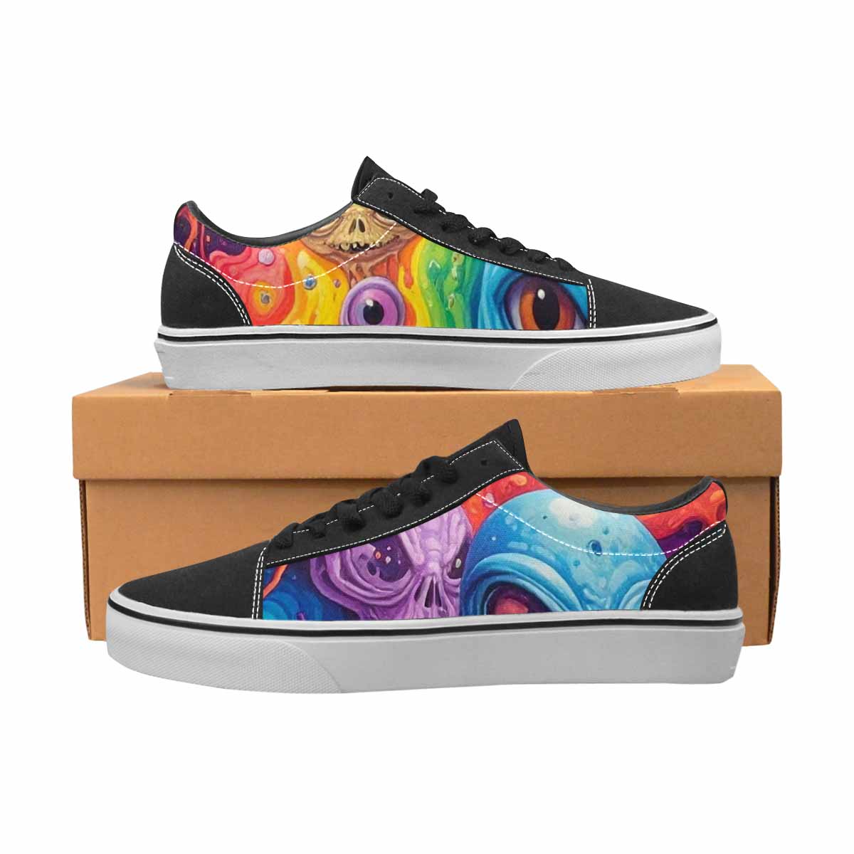WOMEN'S Aliens  Tie Dye Lace-Up Canvas Dreamcore Custom Shoes
