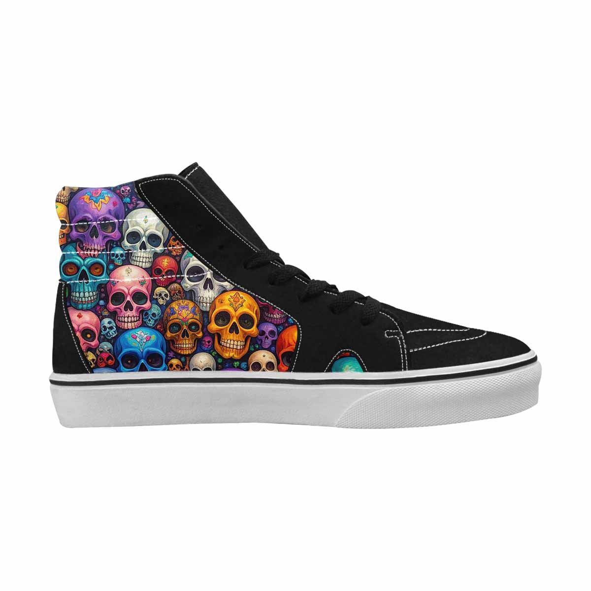 MEN'S Skulls (general) Skulls High Top Canvas Neon Fantasy Custom Shoes