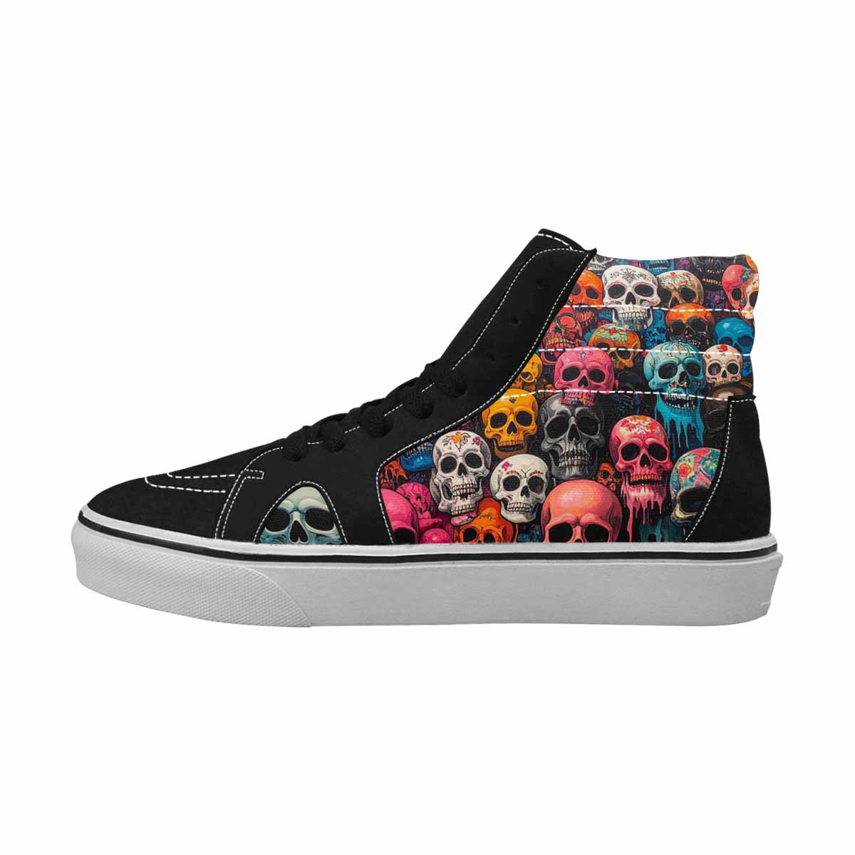 MEN'S Skulls (general) Skulls High Top Canvas Wallpaper Art Custom Sneakers