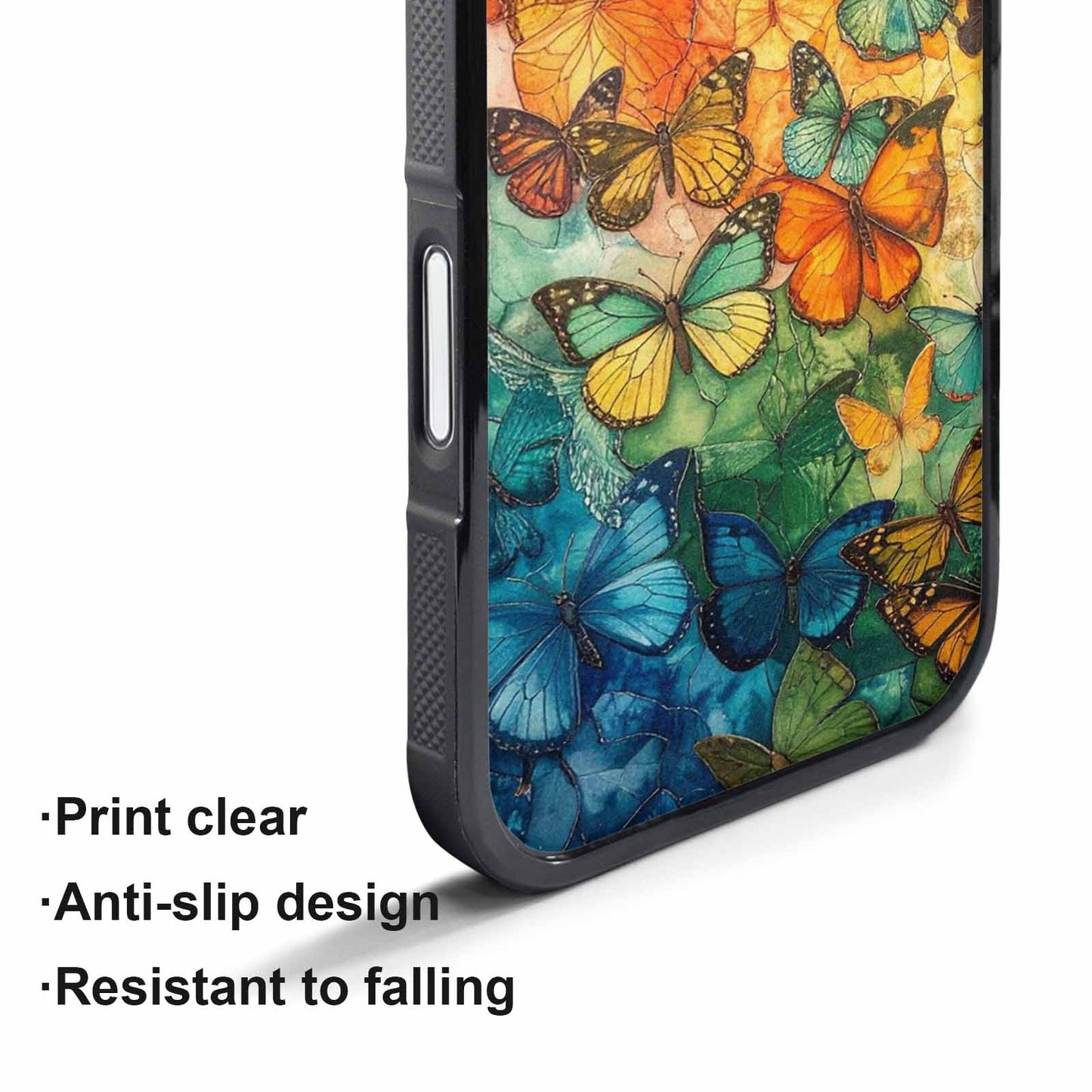 iPhone 17 Pro Max Case — Vivid Butterflies Peacock Original Art, Unique Phone Case Design