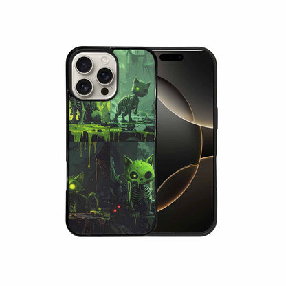 iPhone 16 Pro Max Case — Toxic Melting Skeleton Cats Small Toxic, Custom Phone Case