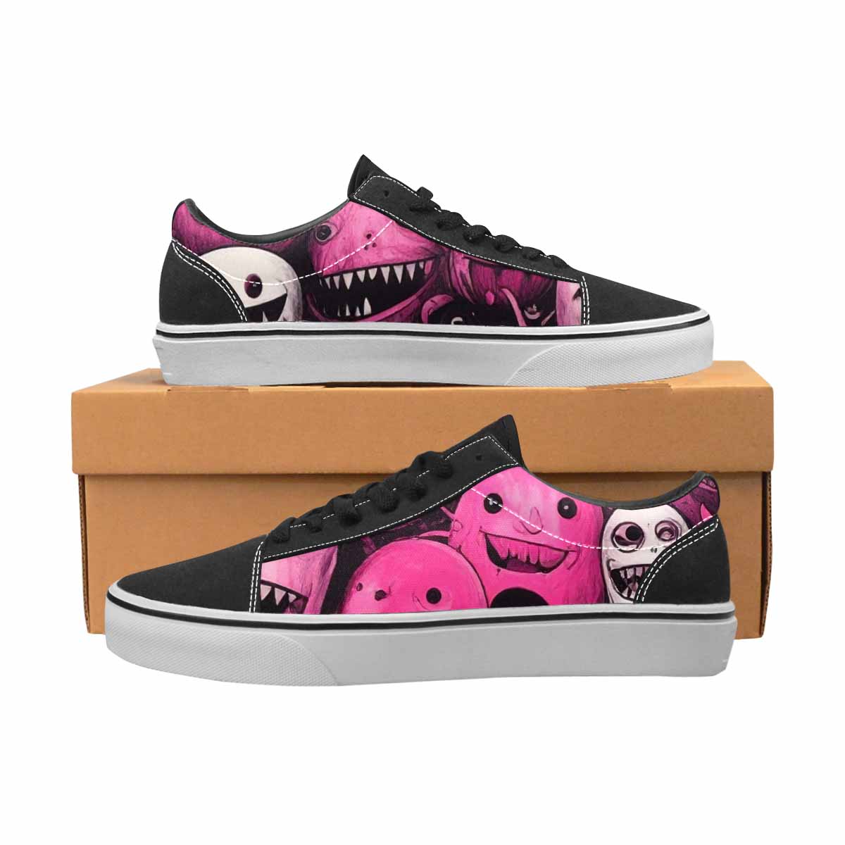 WOMEN'S Monsters (general) Lace-Up Canvas Cottagecore Custom Sneakers
