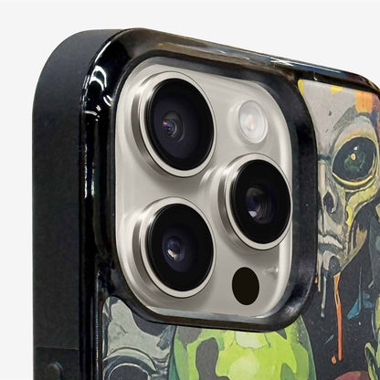 iPhone 15 Pro Max Case — Aliens Camo Aliens Pattern Hundreds Of, Custom Designed Case Cover