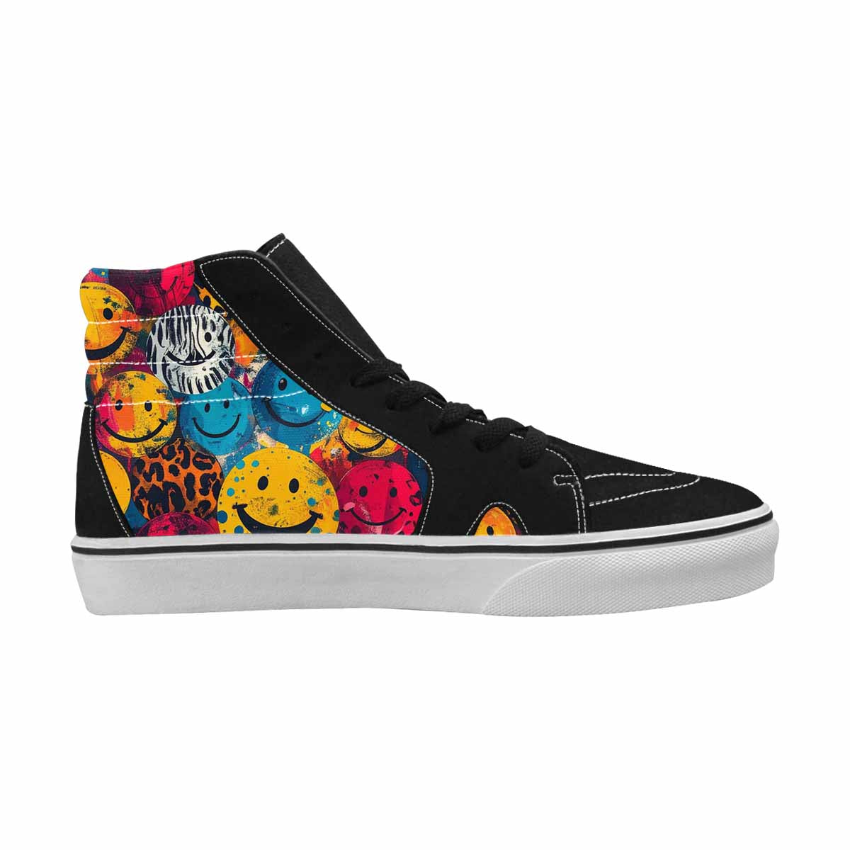 MEN'S Smiley Faces High Top Canvas Neon Fantasy Shoes