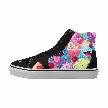 MEN'S Melting Icecream Monster Cherry High Top Canvas Vibrant Chaos Custom Shoes