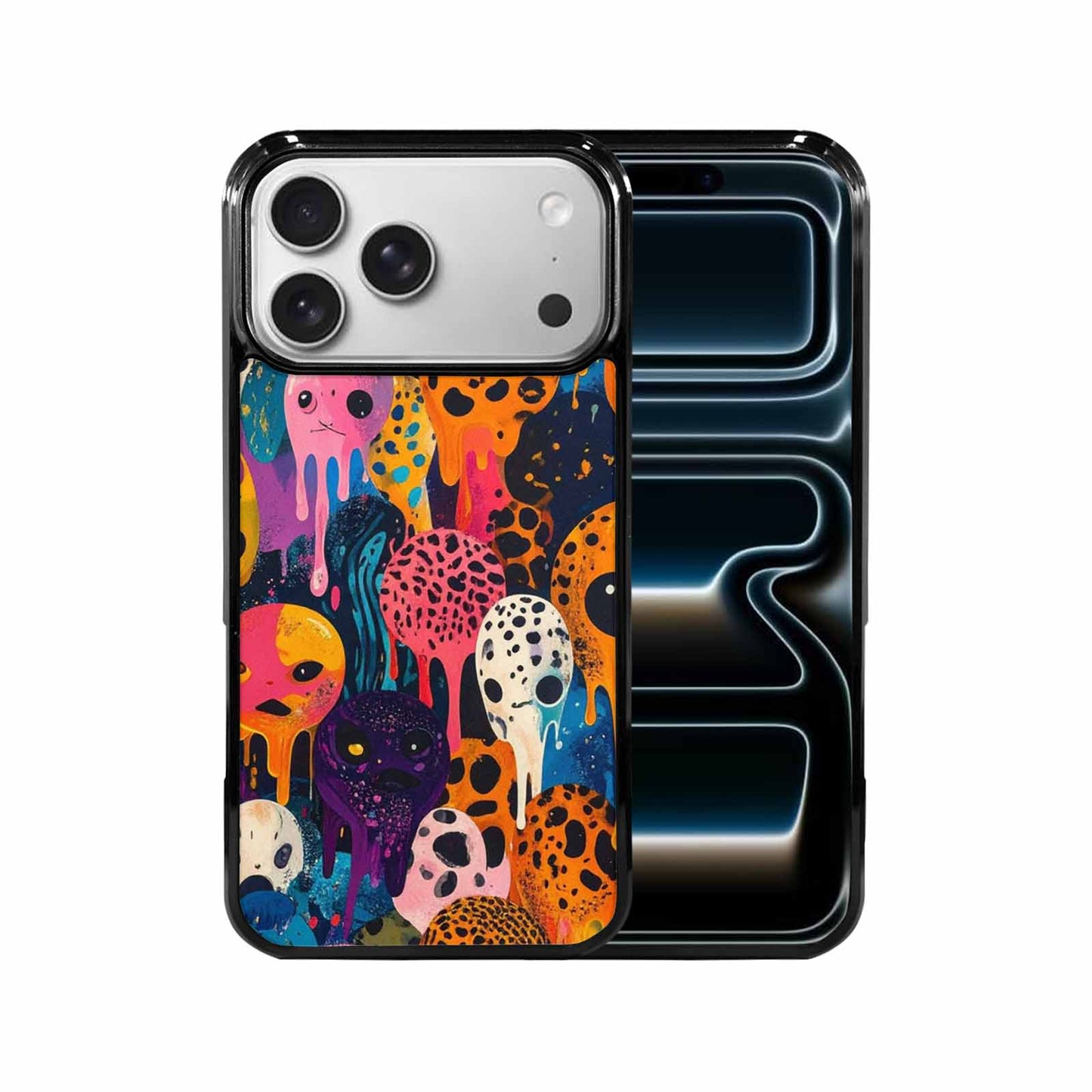 iPhone 17 Pro Max Case — Melting Aliens Pattern Alien Scifi, Unique Phone Case Design
