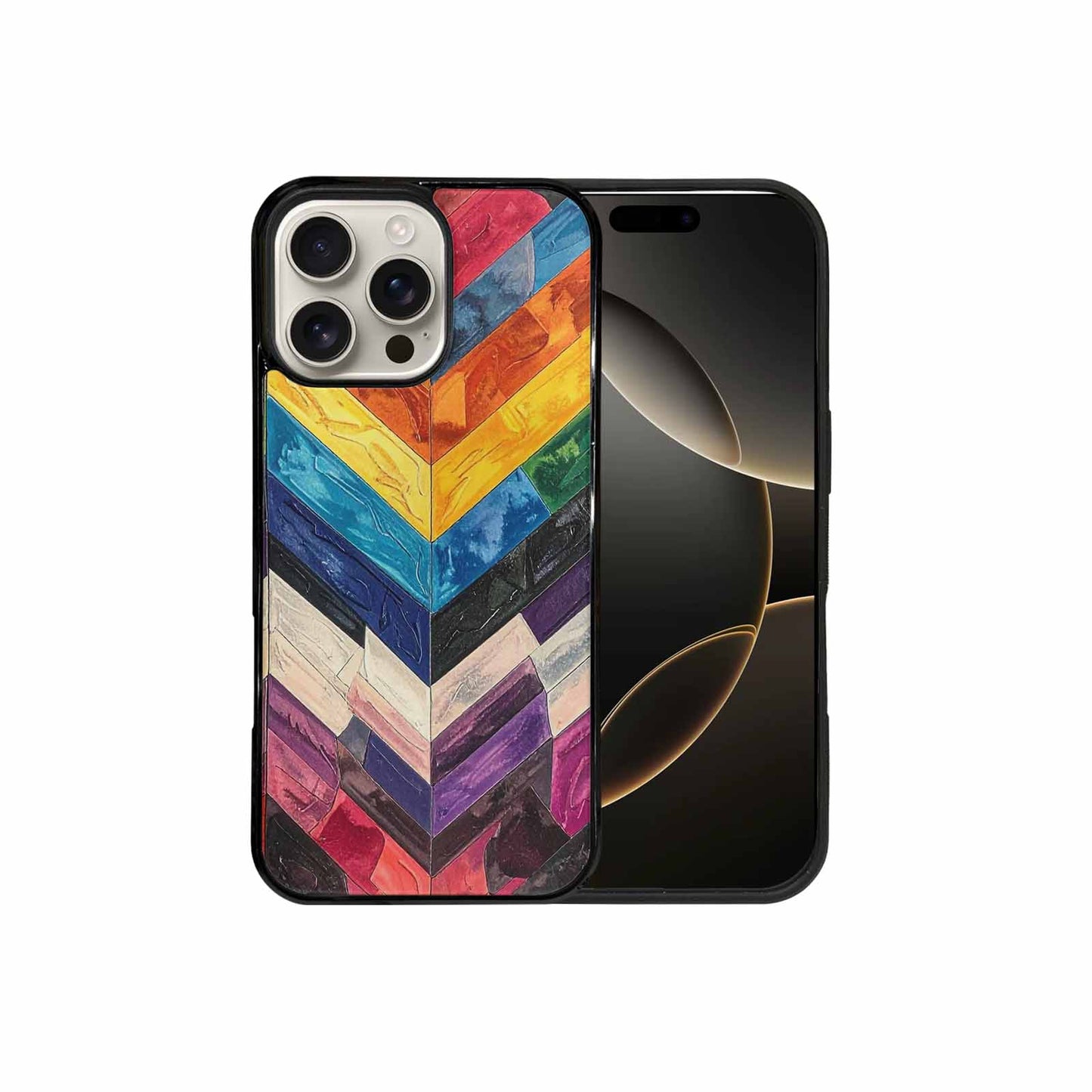 iPhone 16 Pro Max Case — Progress Pride Flag Color Theme Small, Personalized Phone Case