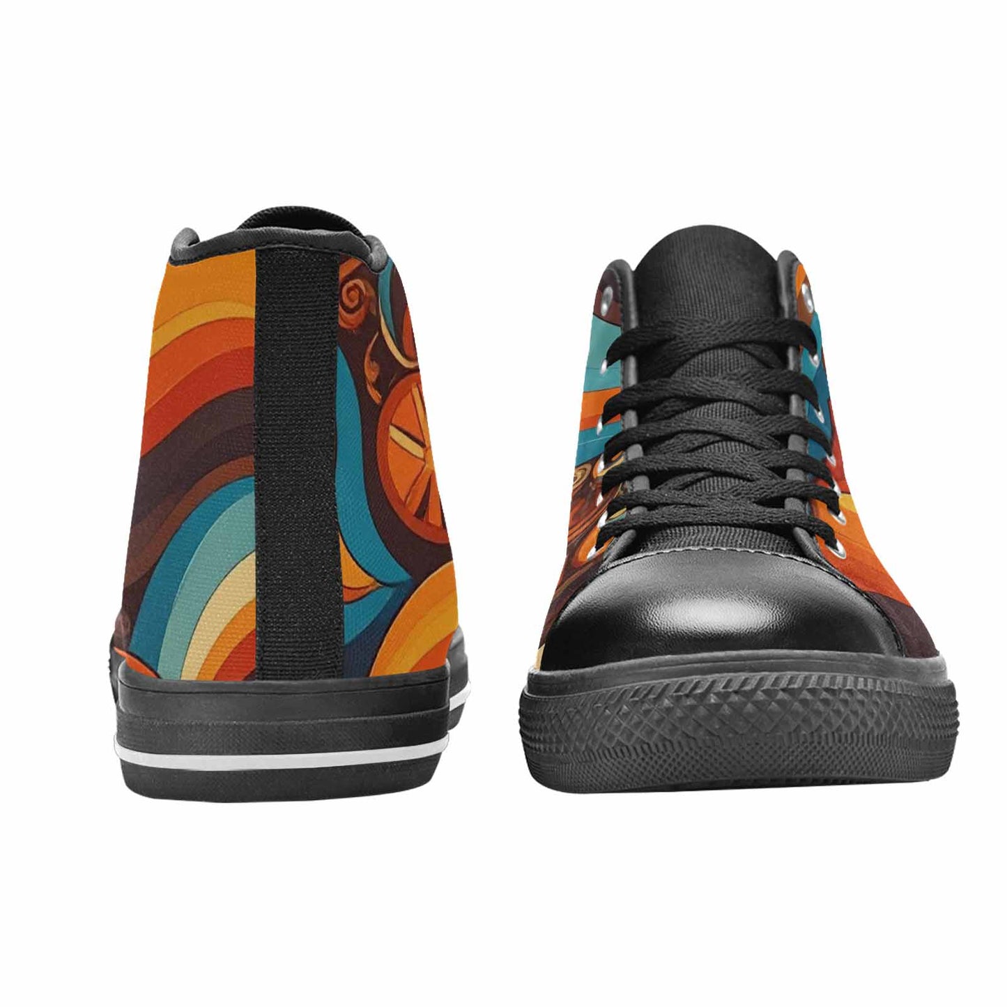 MEN'S Groovy 70S Peace High Top Canvas Surreal Shoes