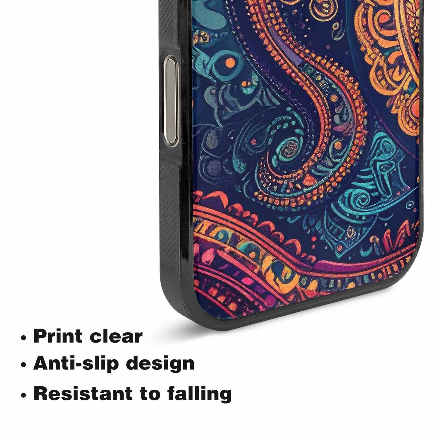 iPhone 16 Pro Case — Paisley Mandala, Custom Designed Case Cover