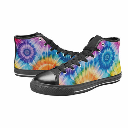 MEN'S Tie Dye Swirl High Top Canvas Dreamcore Custom Shoes