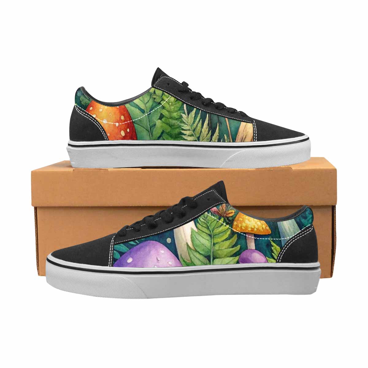 WOMEN'S Mushrooms  Botanical Mushrooms Lace-Up Canvas Dreamlike Custom Shoes