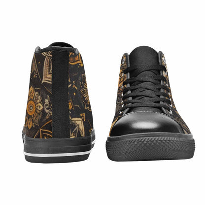 MEN'S Mandala High Top Canvas Neon Fantasy Custom Shoes