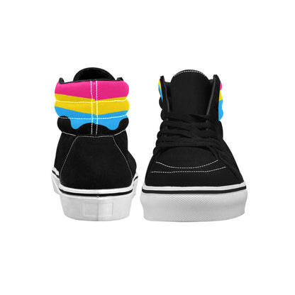 MEN'S Pride Lgbt Pansexual Flag High Top Skateboarding Dark Academia Custom Shoes