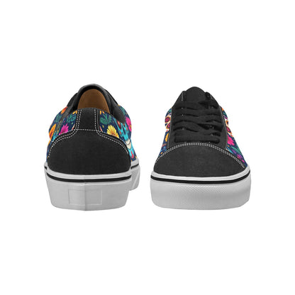 MEN'S Rainbow Sugar Skull Weave Low Top Skateboarding Vibrant Chaos Sneakers