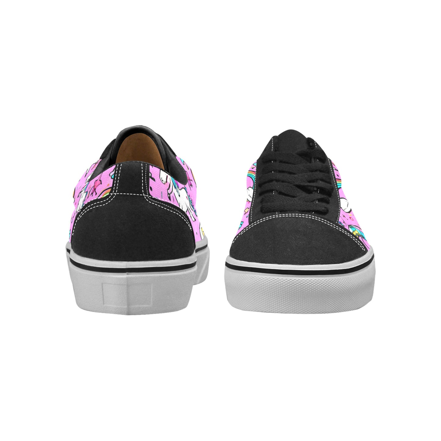 WOMEN'S Abstract Unicorn Art Low Top Skateboarding Grunge Custom Sneakers