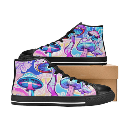 WOMEN'S Magic Mushrooms Art 4 High Top Canvas Y2K Sneakers