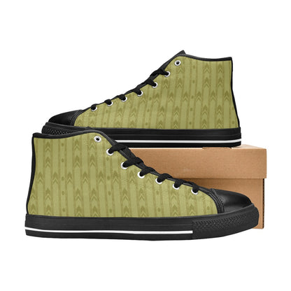Yellow Wallpaper High-Top Sneakers | Level 0 Fashion High Top Canvas Shoes for Kid