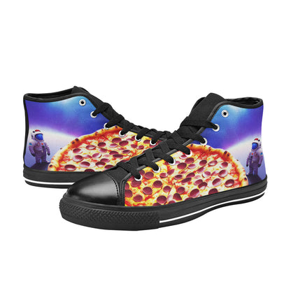 WOMEN'S Pizza Space 2 High Top Canvas Grunge Custom Shoes