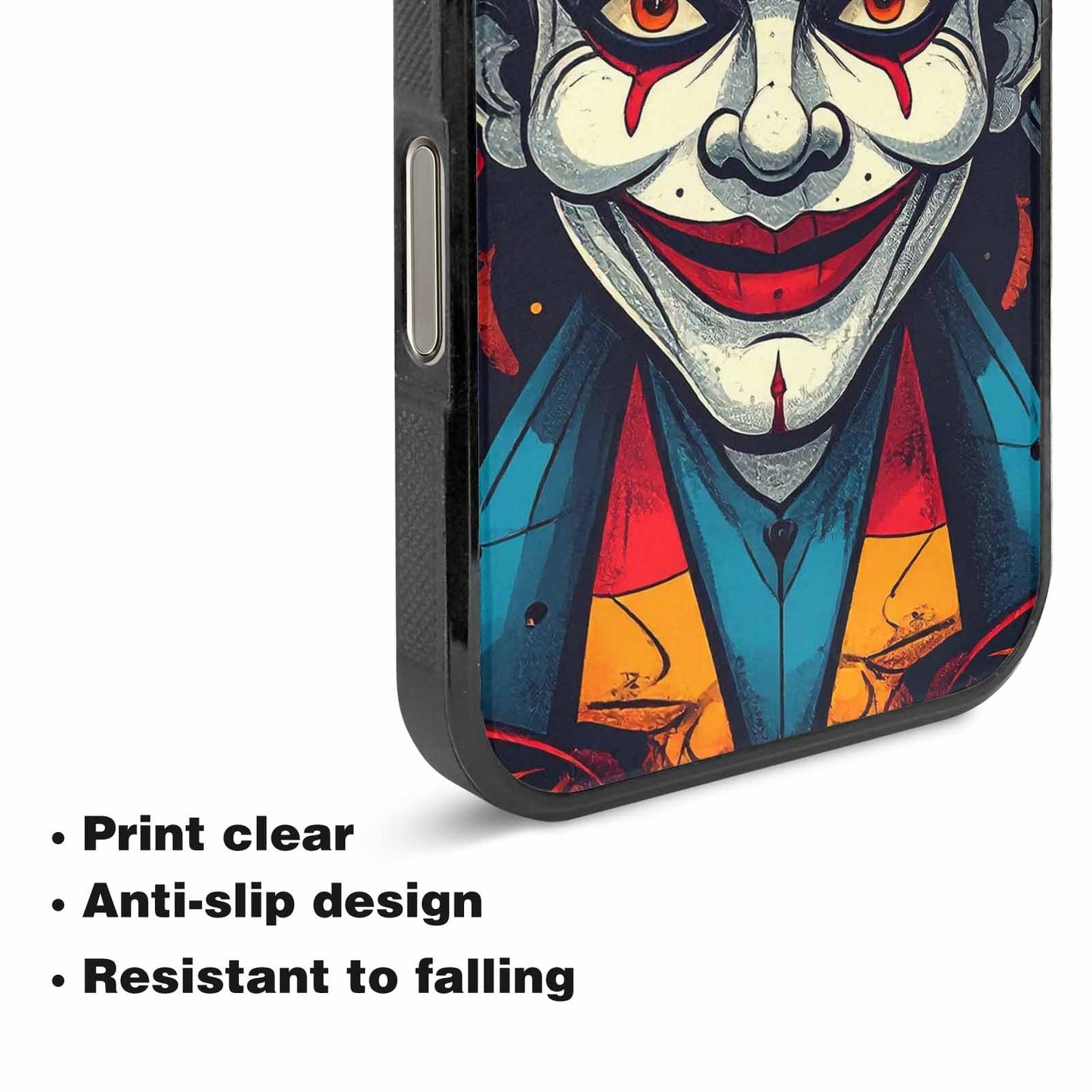 iPhone 16 Pro Max Case — Evil Circus Heads Faces Overlapping Patterns, Custom Printed Phone Case