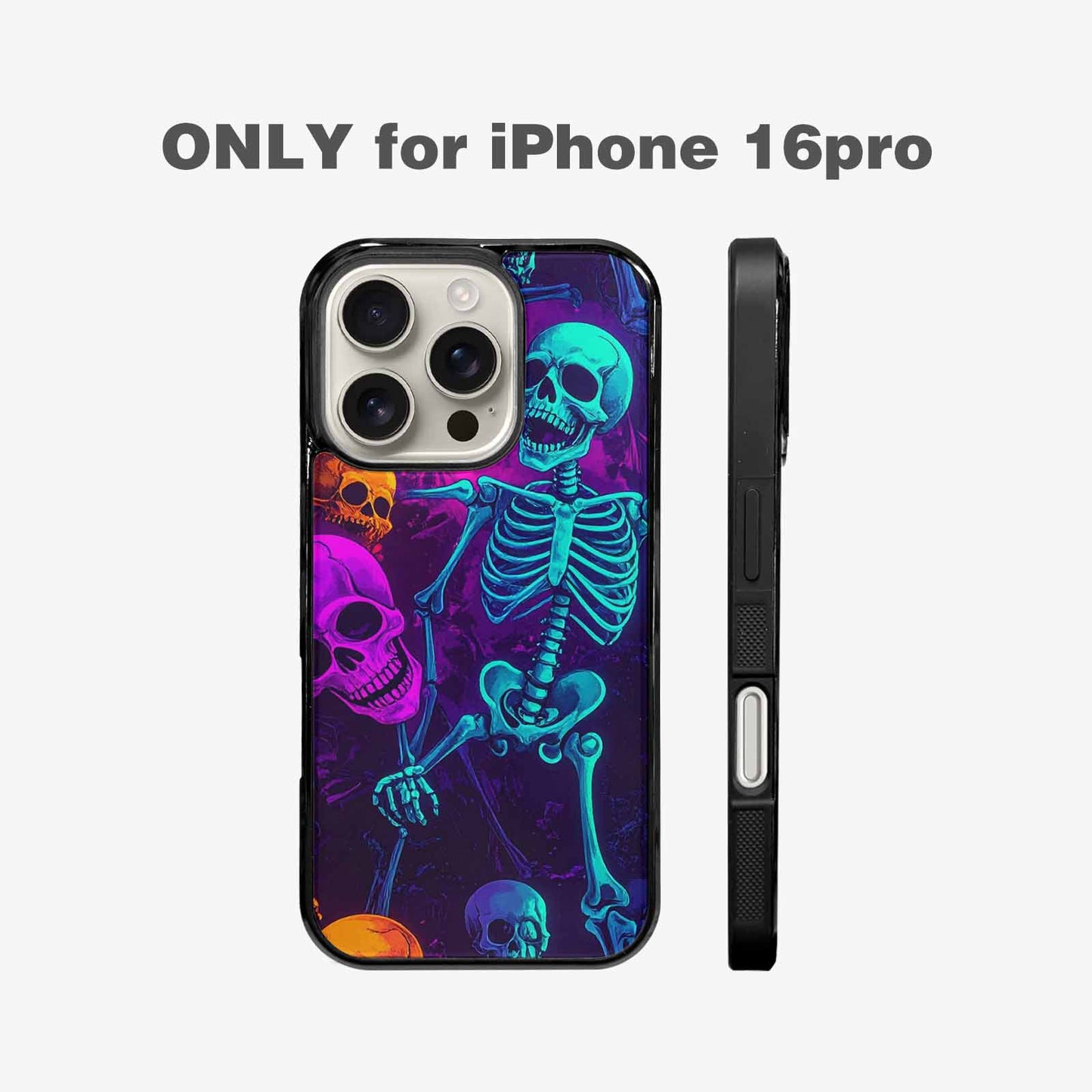 iPhone 16 Pro Case — Glowing Skeleton Pattern Hundreds Of Small, Personalized Phone Case