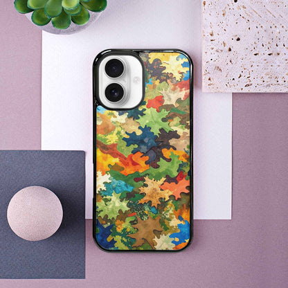 iPhone 16 Case — Camo Patches Full Color Vibrant Camo, Custom Print Case Cover
