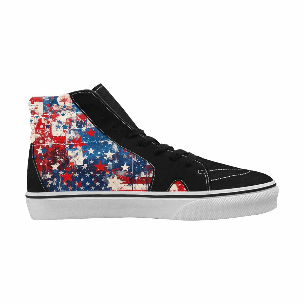 MEN'S Patriotic Stars Stripes High Top Canvas Grunge Shoes