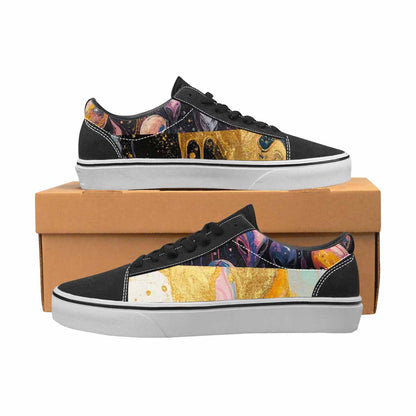 WOMEN'S Aliens  Marble Aliens Lace-Up Canvas Vivid Custom Sneakers