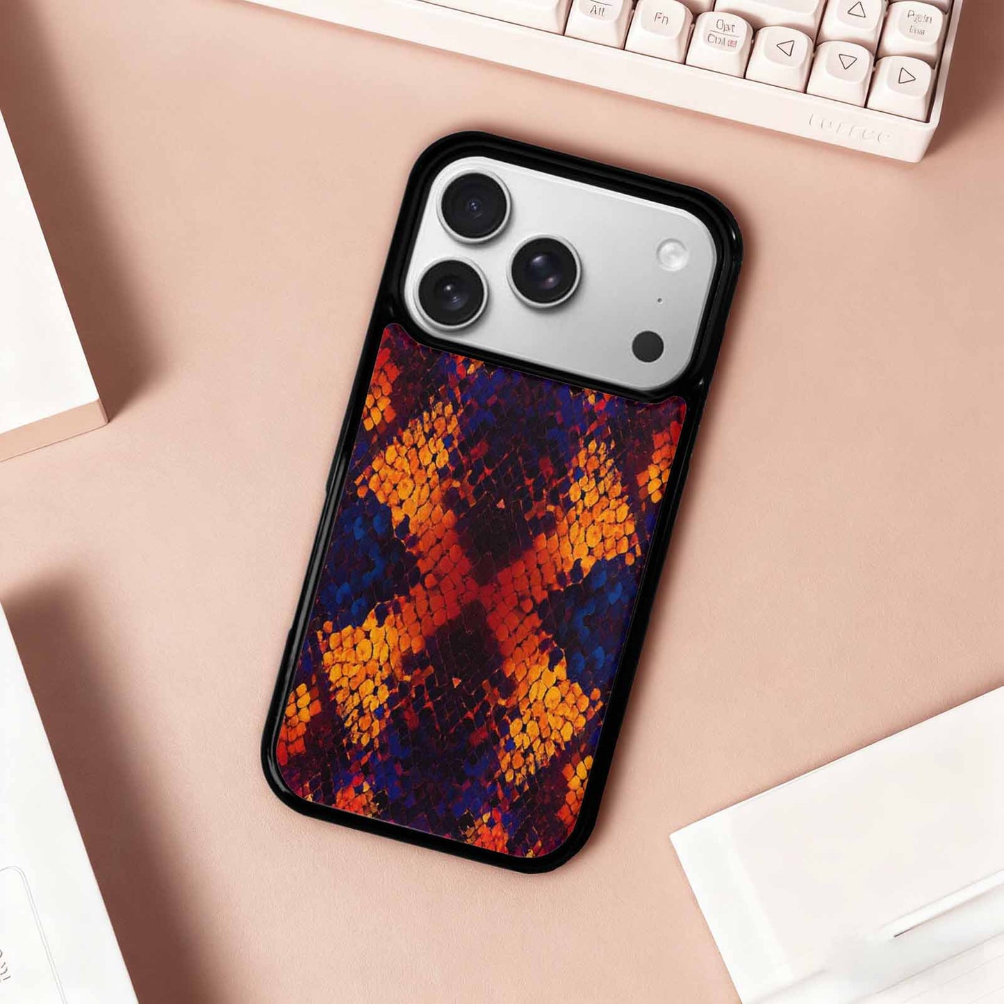 iPhone 17 Pro Case — Snake Print Dark Seamless Pattern Animal, Original Design Phone Case