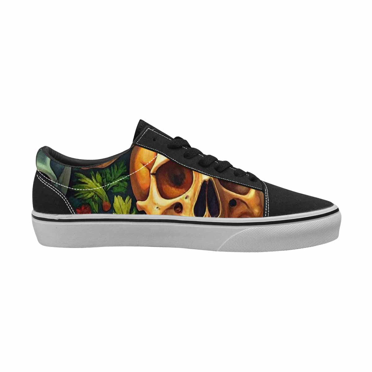 WOMEN'S Skulls  Camo Skulls Lace-Up Canvas Wallpaper Art Sneakers