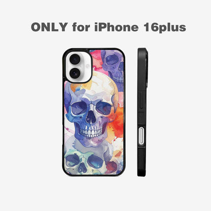 iPhone 16 Plus Case — Kulls Watercolor Skulls Small Skull Pattern, Custom Designed Case Cover