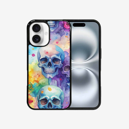 iPhone 16 Case — Kulls Watercolor Skulls Small Skull Pattern, Custom Made Phone Cover