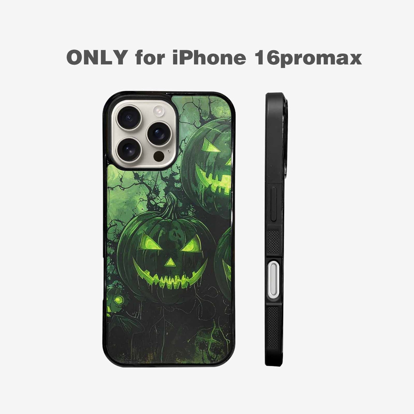 iPhone 16 Pro Max Case — Halloween Glowing Jackolantern Personalized Phone Cover, Customized Protective Case