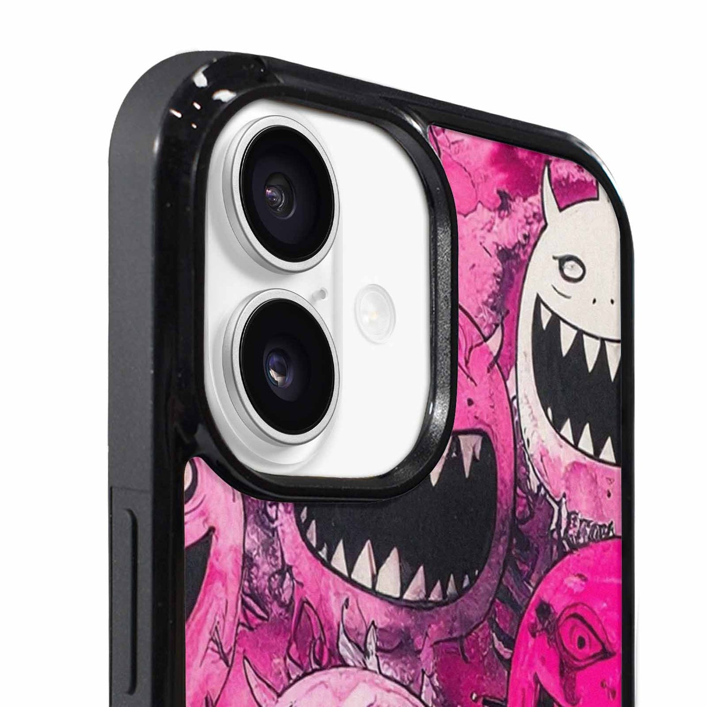 iPhone 17 Case — Black &amp; Pink Ink Cartoon Cute, Customized Protective Case