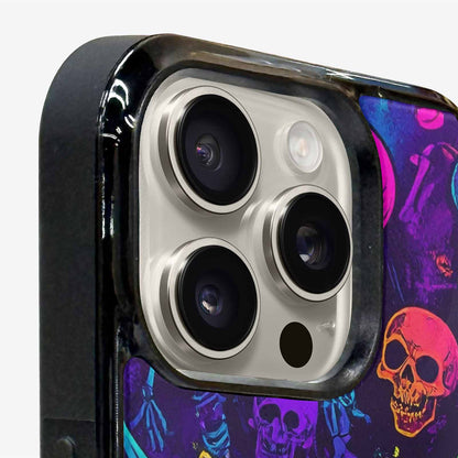 iPhone 16 Pro Case — Glowing Skeleton Pattern Hundreds Of Small, Custom Print Case Cover