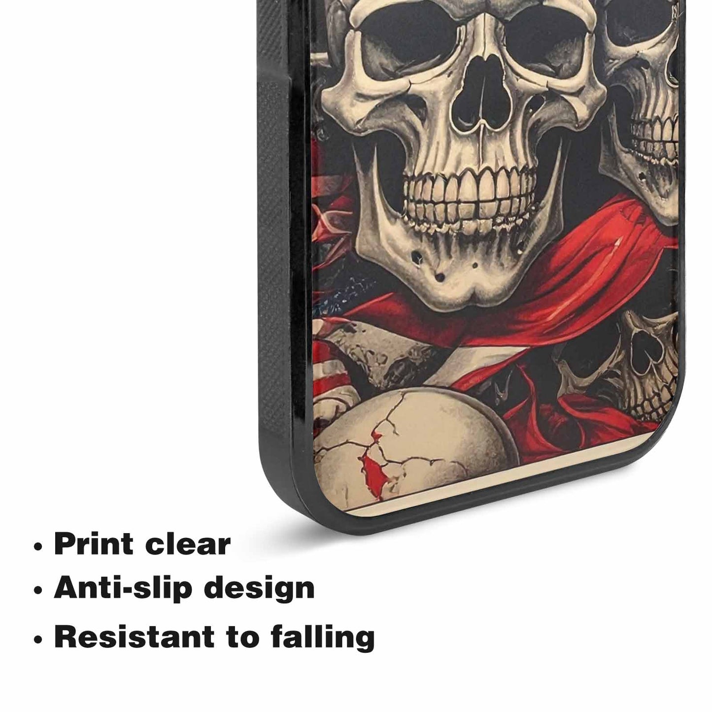 iPhone 15 Plus Case — Skull Dark Art Gothic Print, Original Design Phone Case