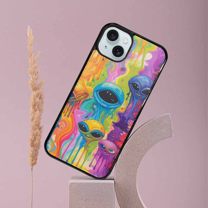 iPhone 15 Plus Case — Aliens Tie Dyemelting Aliens P Bod, Custom Phone Case