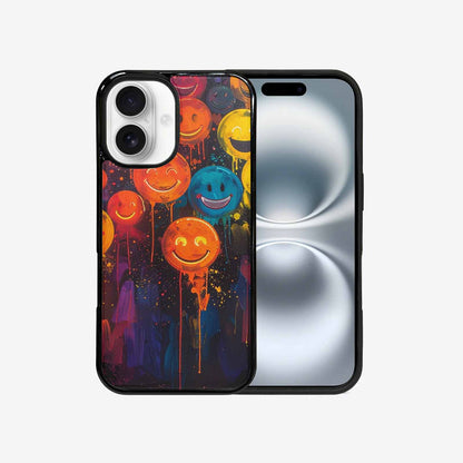 iPhone 16 Case — Smiley Faces Glow Smiley Faces Pattern, Customized Protective Case