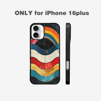iPhone 16 Plus Case — Retro Wave Scallop Stripe Small Wavy, Personalized Phone Case