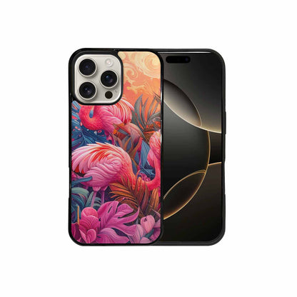 iPhone 16 Pro Max Case — Flamingo Tropical Flamingo Tropical Pattern Hundreds, Custom Art Phone Cover