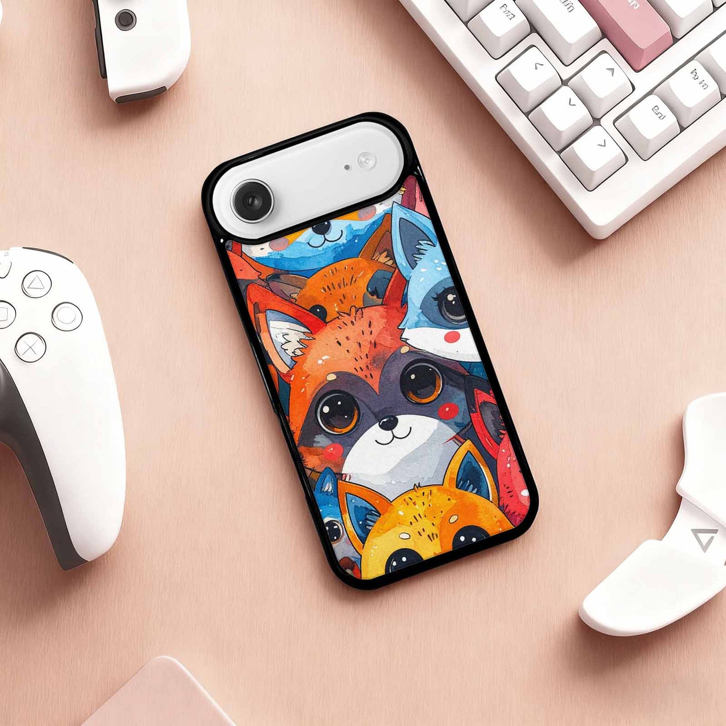iPhone 17 Air Case — Watercolor Kawaii Fox Faces Watercolor Abstract, Customized Protective Case