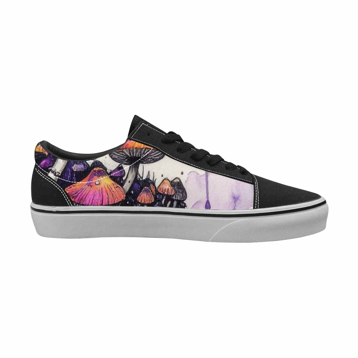 WOMEN'S Rainbow Drip Mushrooms Lace-Up Canvas Grunge Shoes