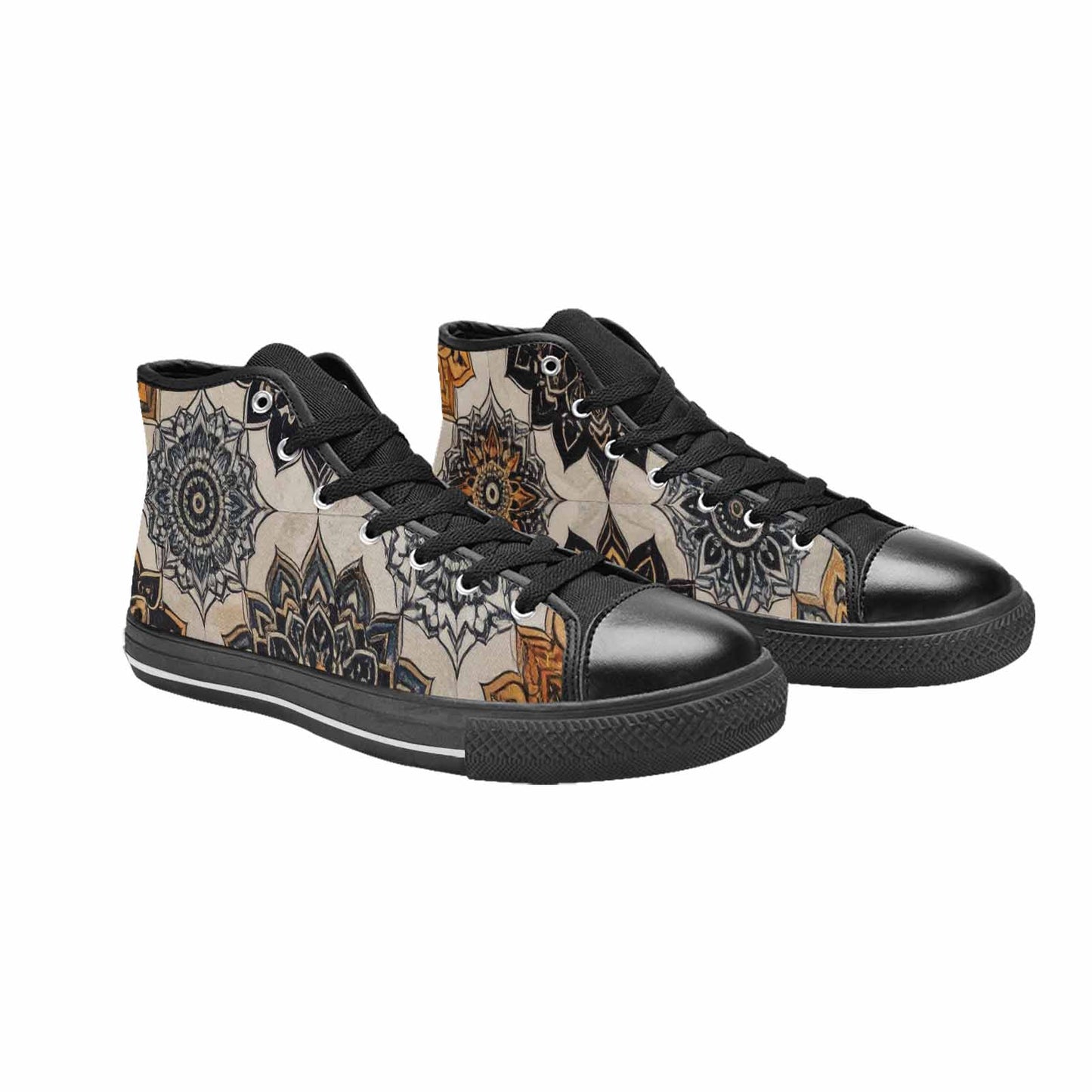 MEN'S Mandala High Top Canvas Dark Academia Custom Shoes