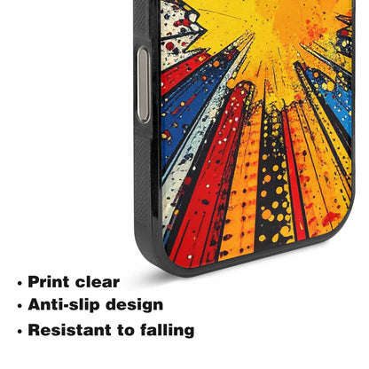iPhone 16 Pro Case — Comic Halftone Comic Bursts Pattern Hundreds, Personalized Phone Case