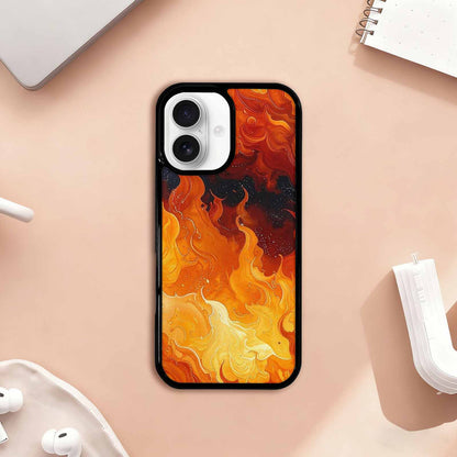 iPhone 17 Case — Glossy Storm Flame Original Art, Custom Printed Phone Case