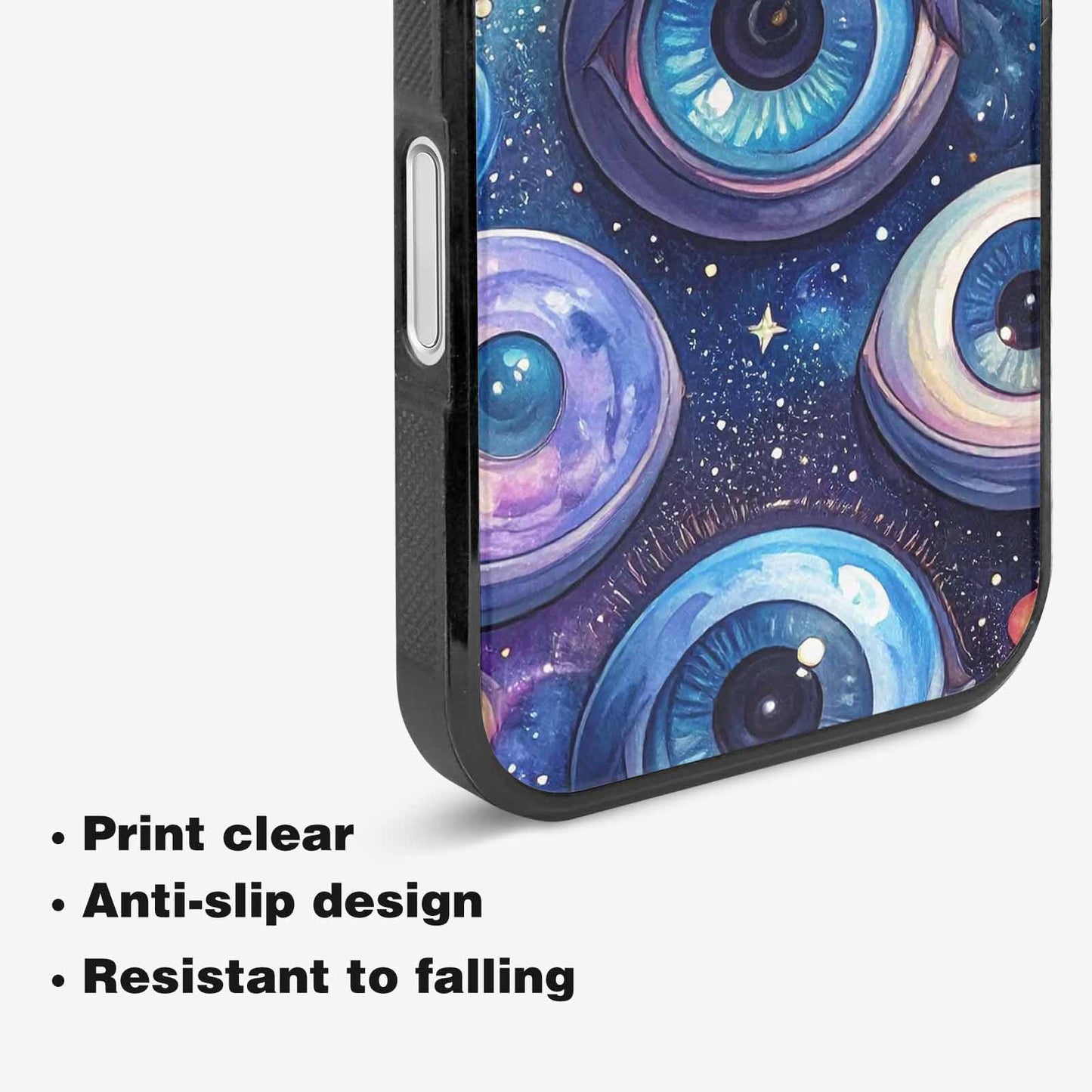iPhone 16 Plus Case — Cartoon Eyeballs Galaxy Personalized Phone Cover, Unique Phone Case Design