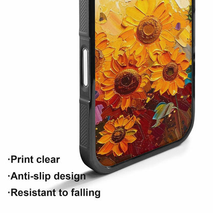 iPhone 17 Case — Impressionist Sunflower Brushstroke Pattern Floral, Customized Protective Case