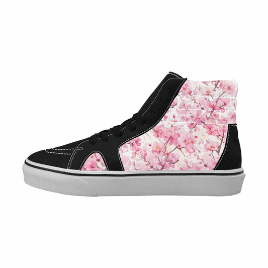 WOMEN'S Cherry Blossom High Top Canvas Boutique Cottagecore Custom Shoes