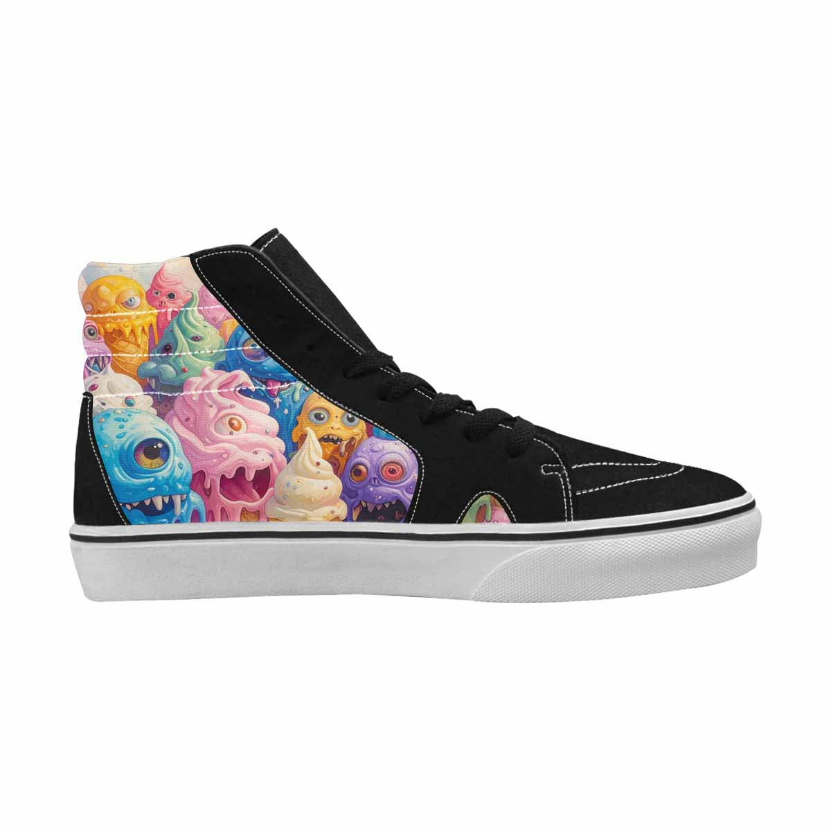MEN'S Monsters High Top Canvas Artist-designed Aesthetic Handmade Custom Shoes