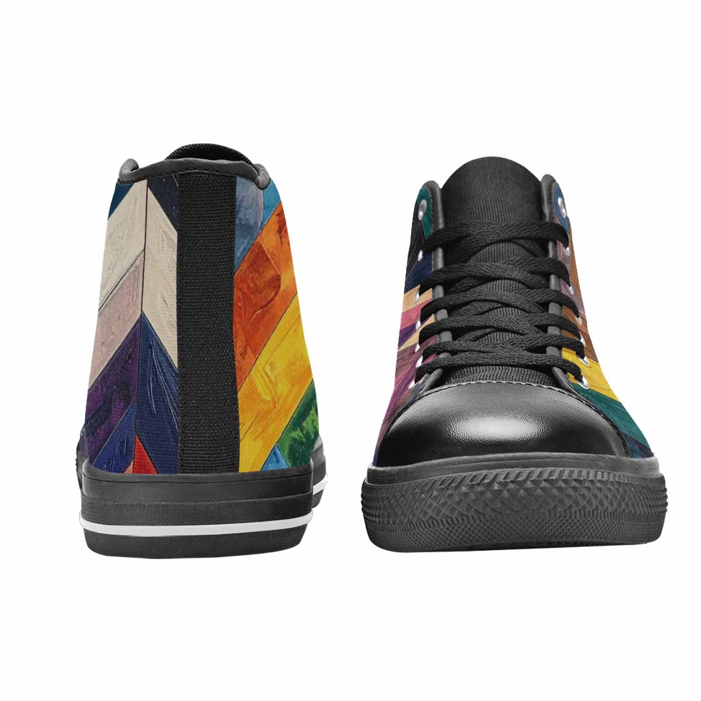 MEN'S Progress Pride Flag High Top Canvas Dark Academia Custom Sneakers